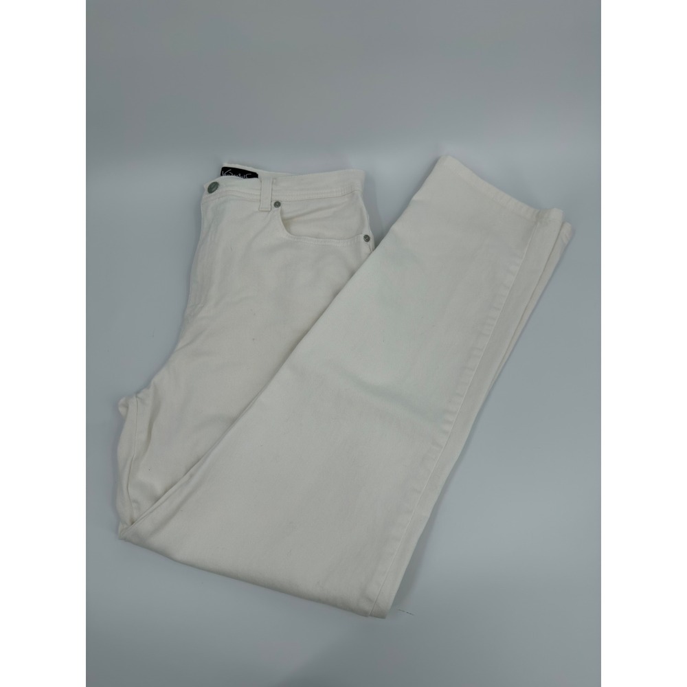 Gloria Vanderbilt Amanda High Rise Straight Leg Jeans Modern Women 14 Long White
